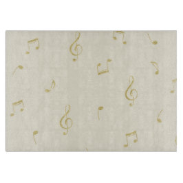 Cream Gold Music Notes   Snijplank