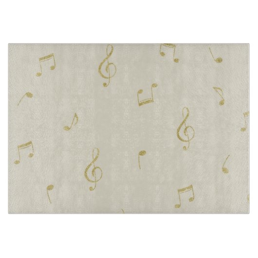 Cream Gold Music Notes   Snijplank (Voorkant)