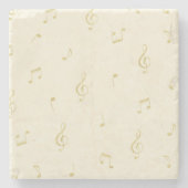 Cream Gold Music Notes   Stenen Onderzetter (Voorkant)