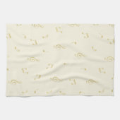 Cream Gold Music Notes   Theedoek (Horizontaal)