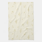 Cream Gold Music Notes   Theedoek (Verticaal)