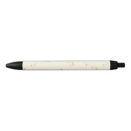 Cream Gold Music Notes   Zwarte Inkt Pen