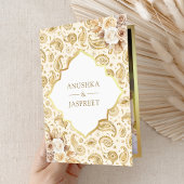Cream Gold Paisley Bloemen QR Code Indiase bruilof