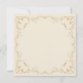 Cream Gold  Pinstripe Floral Jubileum Kaart (Achterkant)