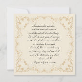 Cream Gold  Pinstripe Floral Jubileum Kaart (Voorkant)