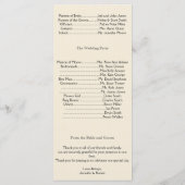 Cream Gold Pinstripe Wedding Program Programmakaart (Achterkant)