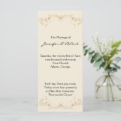 Cream Gold Pinstripe Wedding Program Programmakaart (Staand voorkant)