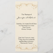 Cream Gold Pinstripe Wedding Program Programmakaart (Voorkant)