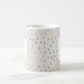 Cream Gold Raindrop Modern Trendy Monogram Koffiemok (Center)