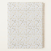Cream Gold Raindrop Modern Trendy Monogram Planner (Achterkant)