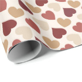Cream Gold Red Hearts Love Cadeaupapier (Rol Hoek)
