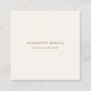 Cream Gold Serif Lettertype Professioneel Mat Dubb Vierkante Visitekaartje