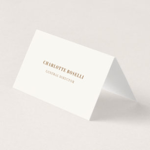 Cream Gold Serif Lettertype Professioneel Mat Dubb Visitekaartje