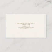 Cream Gold Serif Lettertype Professioneel Mat Dubb Visitekaartje (Achterkant)