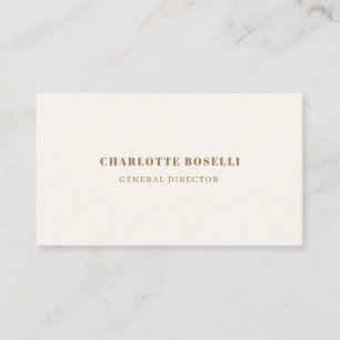 Cream Gold Serif Lettertype Professioneel Mat twee Visitekaartje