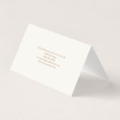 Cream Gold Serif Lettertype Professioneel Mat twee Visitekaartje (Achterkant)
