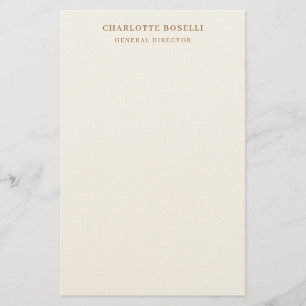 Cream Gold Serif Lettertype Professionele Naam Pos Briefpapier
