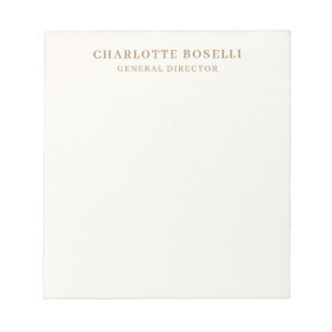 Cream Gold Serif Lettertype Professionele Naam Pos Notitieblok