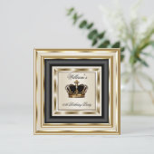 Cream Gold Silver Birthday Prince King Queen 2 Kaart (Staand voorkant)