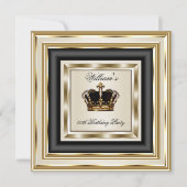 Cream Gold Silver Birthday Prince King Queen 2 Kaart (Voorkant)