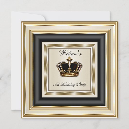 Cream Gold Silver Birthday Prince King Queen 2 Kaart (Voorkant)