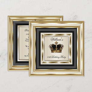 Cream Gold Silver Birthday Prince King Queen 2 Kaart