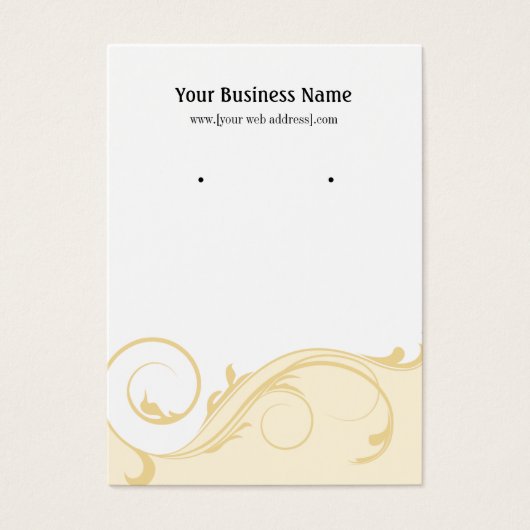 Cream Gold Swirl-kaart voor aangepaste oormerking Visitekaartje (Voorkant)