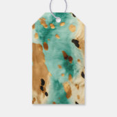Cream Gold Turquoise Koeienhuid Animal Cadeaulabel (Achterkant)