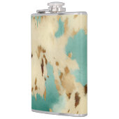 Cream Gold Turquoise Koeienhuid Animal Heupfles (Links)