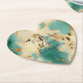 Cream Gold Turquoise Koeienhuid Animal Kartonnen Onderzetters (Gekanteld)