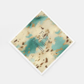 Cream Gold Turquoise Koeienhuid Animal Servet (Hoek)
