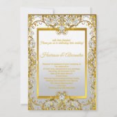 Cream & Gold Wedding Canvas Print – Ornate Frame W Kaart (Achterkant)