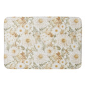 Cream Gold White Country Flowers Badmat (Voorkant)