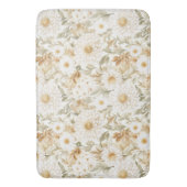 Cream Gold White Country Flowers Badmat (Voorkant Verticaal)