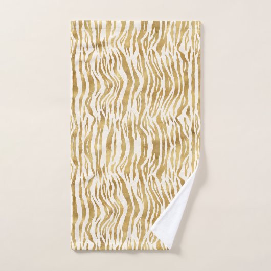  Cream Gold Zebra afdrukken Bad Handdoek (Handdoek)