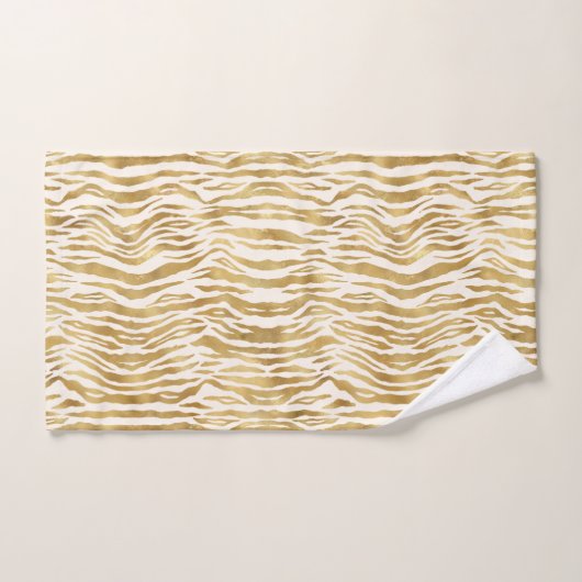  Cream Gold Zebra afdrukken Bad Handdoek (Handdoek)