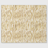 Cream Gold Zebra afdrukken Cadeaupapier (Vlak)