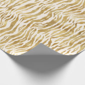 Cream Gold Zebra afdrukken Cadeaupapier (Hoek)