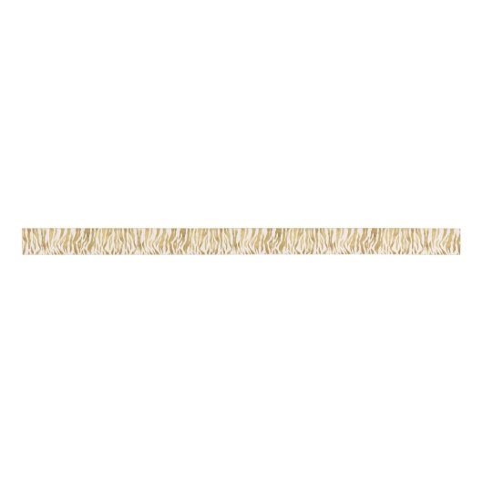 Cream Gold Zebra afdrukken Grosgrain Lint (Voorkant)
