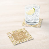 Cream Gold Zebra afdrukken Kartonnen Onderzetters (Insitu)