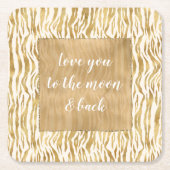 Cream Gold Zebra afdrukken Kartonnen Onderzetters (Voorkant)