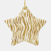  Cream Gold-Zebra en luipaard afdrukken      Keramisch Ornament (Voorkant)
