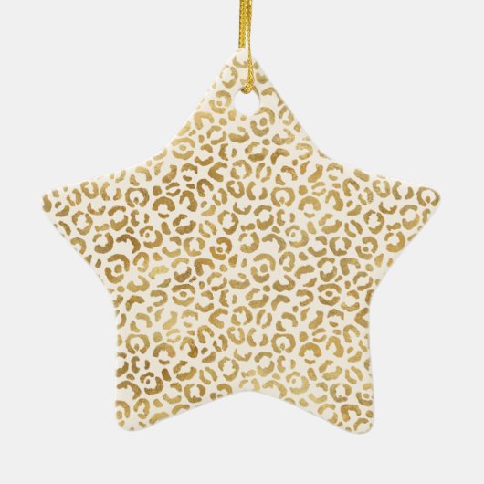  Cream Gold-Zebra en luipaard afdrukken      Keramisch Ornament (Achterkant)