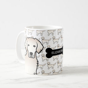 Cream Golden Retriever Dog met hond-bot en naam Koffiemok