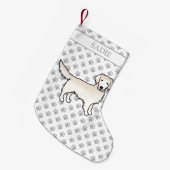 Cream Golden Retriever Dog met poten en naam Kleine Kerstsok (Voorkant (Hangend))