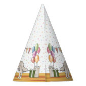 Cream Golden Retriever Hond Kleurrijke Gelukkige V Feesthoedjes (Achterkant)