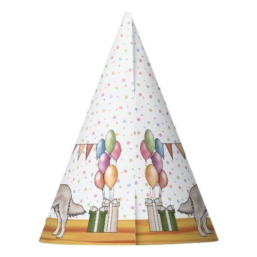 Cream Golden Retriever Hond Kleurrijke Gelukkige V Feesthoedjes (Achterkant)