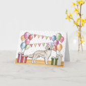 Cream Golden Retriever Hond Kleurrijke Verjaardag Kaart (Gele Bloem)