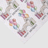 Cream Golden Retriever Kleurrijke Gelukkige Verjaa Tissuepapier (Detail)