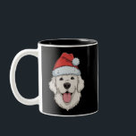 Cream Golden Retriever Lover Christmas Santa Hat Tweekleurige Koffiemok<br><div class="desc">Cream Golden Retriever Christmas Santa Hat Hondenliefhebber</div>